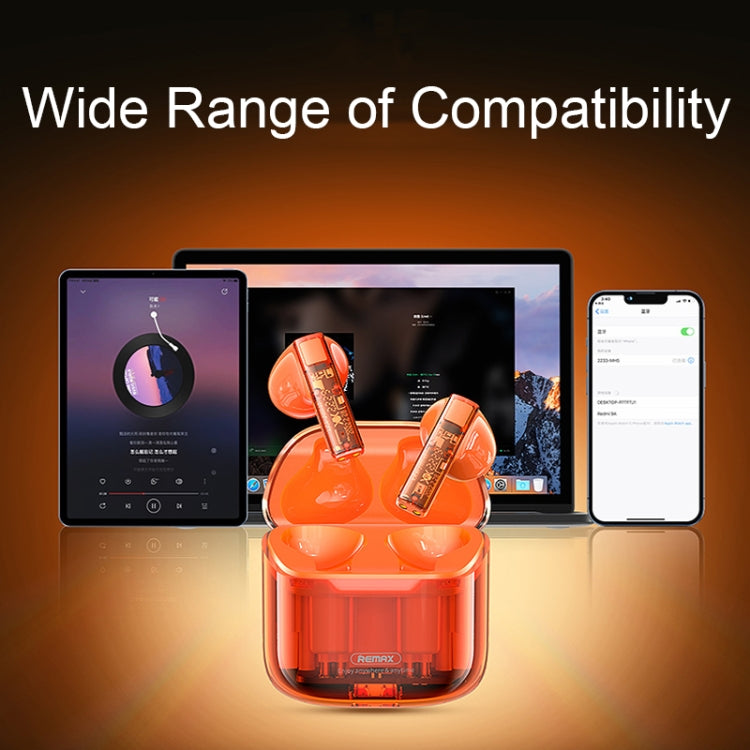 REMAX CozyBuds 6C TWS Transparent Cabin Low Delay Wireless Bluetooth Headset(Orange) - TWS Earphone by REMAX | Online Shopping UK | buy2fix