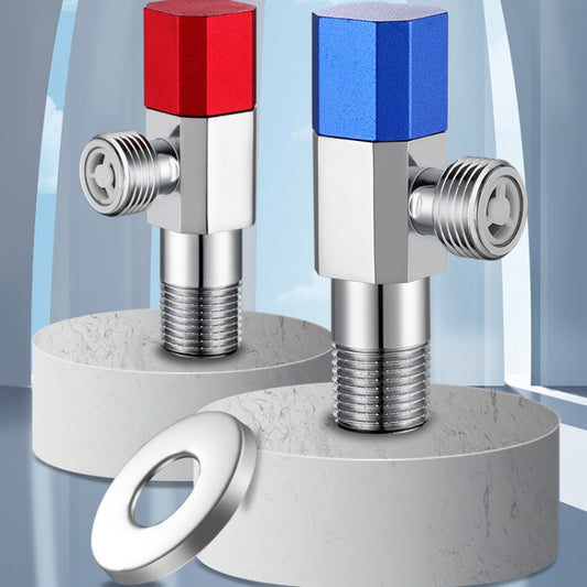Eight Sides With Check Valve Pure Copper Angle Valve High Flow Water Inlet Valve(Red Wheel) - Faucets & Accessories by buy2fix | Online Shopping UK | buy2fix