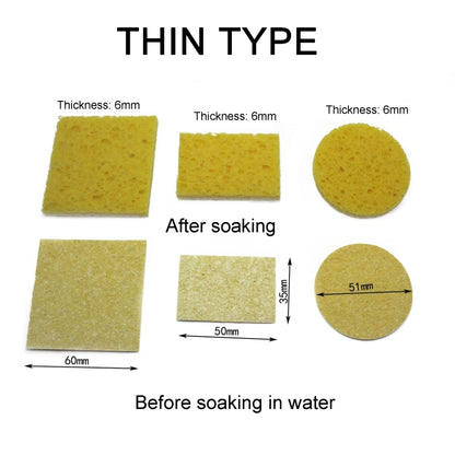 10pcs Soldering Iron Tin Remover Cleaning Cotton Wood Pulp Sponge,Spec: Thin Round 5.1cm - Others by buy2fix | Online Shopping UK | buy2fix