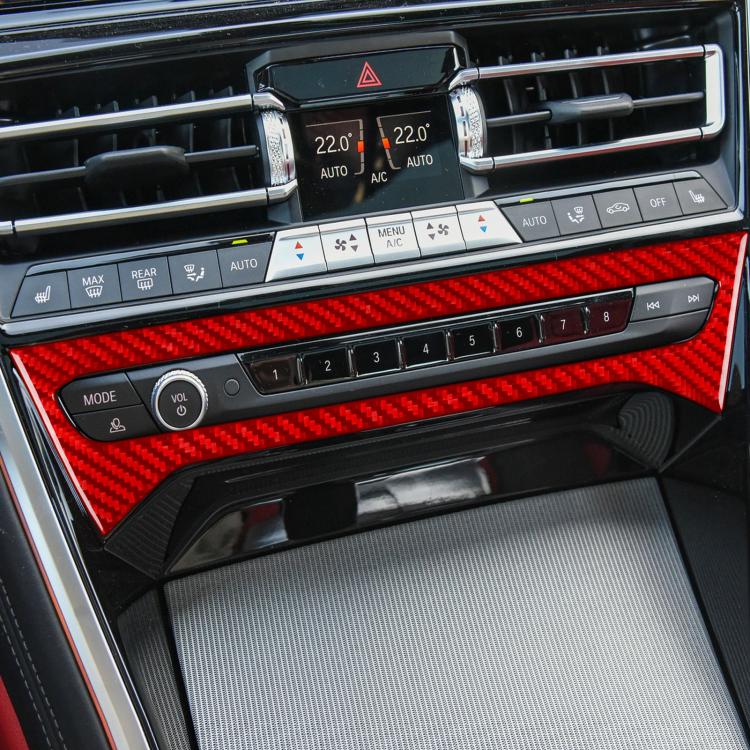 For 2019-2024 BMW 8 Series G14 Universal CD Panel Sticker for Left and Right Drive(Red) - Car Interior Mouldings by buy2fix | Online Shopping UK | buy2fix