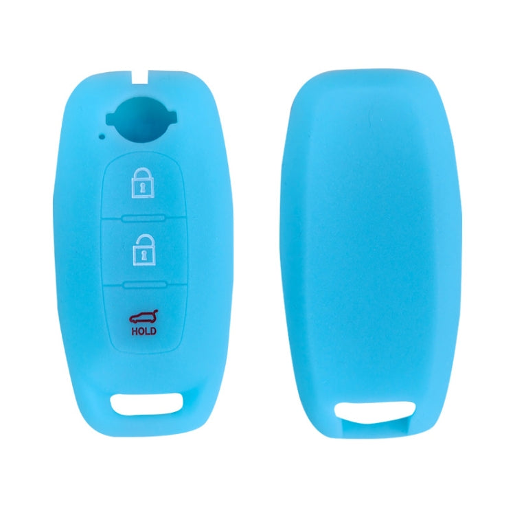For 2023 Nissan Altima 2pcs Three-Button Key Silicone Protective Case(Luminous Blue) - Car Key Cases by buy2fix | Online Shopping UK | buy2fix