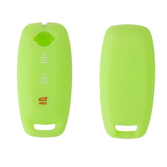 For 2023 Nissan Altima 2pcs Three-Button Key Silicone Protective Case(Luminous Green) - Car Key Cases by buy2fix | Online Shopping UK | buy2fix