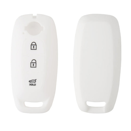 For 2023 Nissan Altima 2pcs Three-Button Key Silicone Protective Case(White) - Car Key Cases by buy2fix | Online Shopping UK | buy2fix