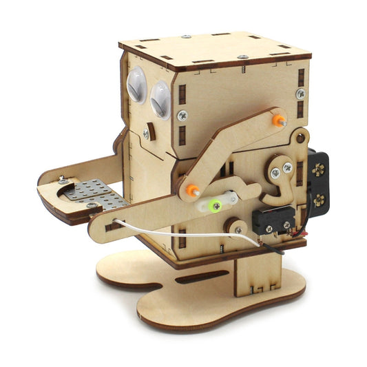 Robot Eating Coins Kids DIY Science Toy Educational Scientific Experiment Kit Wood Craft - Others by buy2fix | Online Shopping UK | buy2fix