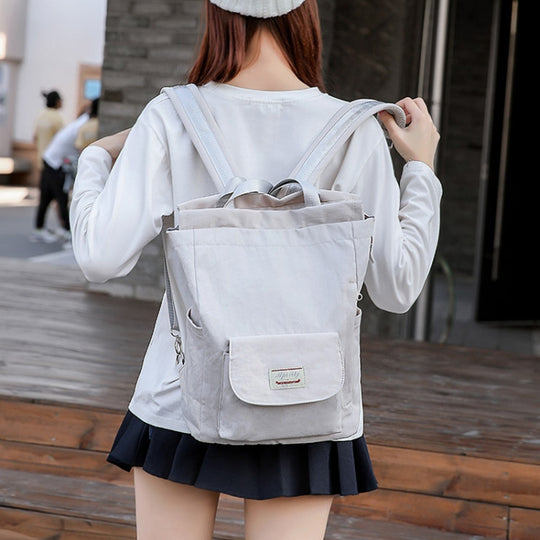 Student Backpack Waterproof USB Laptop Bag, Size: Large (Gray)