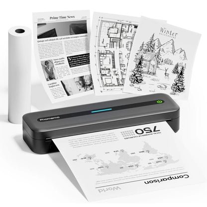 Phomemo M832 300dpi Wireless Thermal Portable Printer, Size: Letter Version(Gray) - Receipt Printers by Phomemo | Online Shopping UK | buy2fix