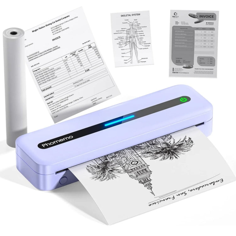 Phomemo M832 300dpi Wireless Thermal Portable Printer, Size: Letter Version(Purple) - Receipt Printers by Phomemo | Online Shopping UK | buy2fix