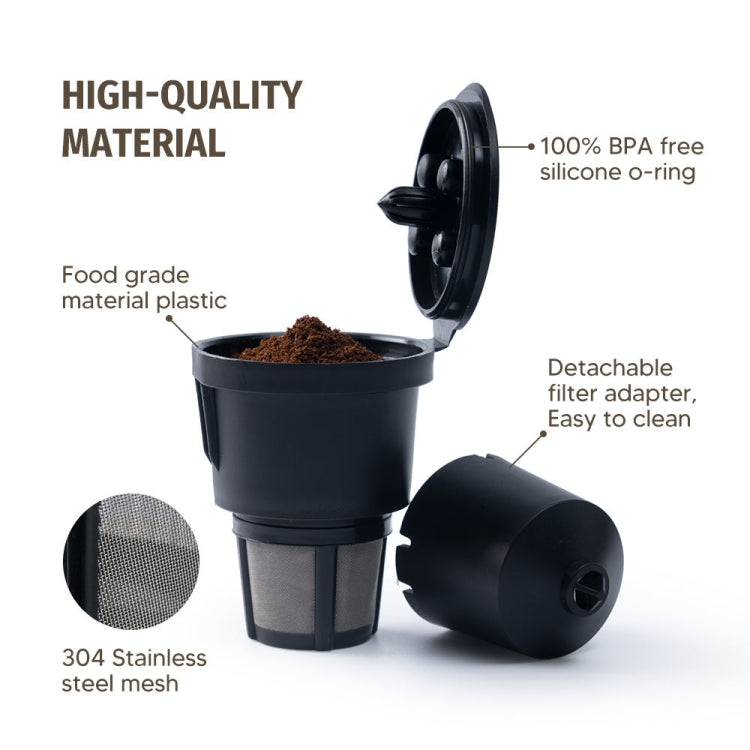 For Keurig Reusable Coffee Capsule Filter Cup Refillable K Cup Filter Basket Pod(Black) - Coffee Machine Parts by buy2fix | Online Shopping UK | buy2fix