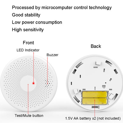 RH-WS11-W WiFi 2 In 1 Smoke Alarm Carbon Monoxide Composite Smoke Sensor by buy2fix