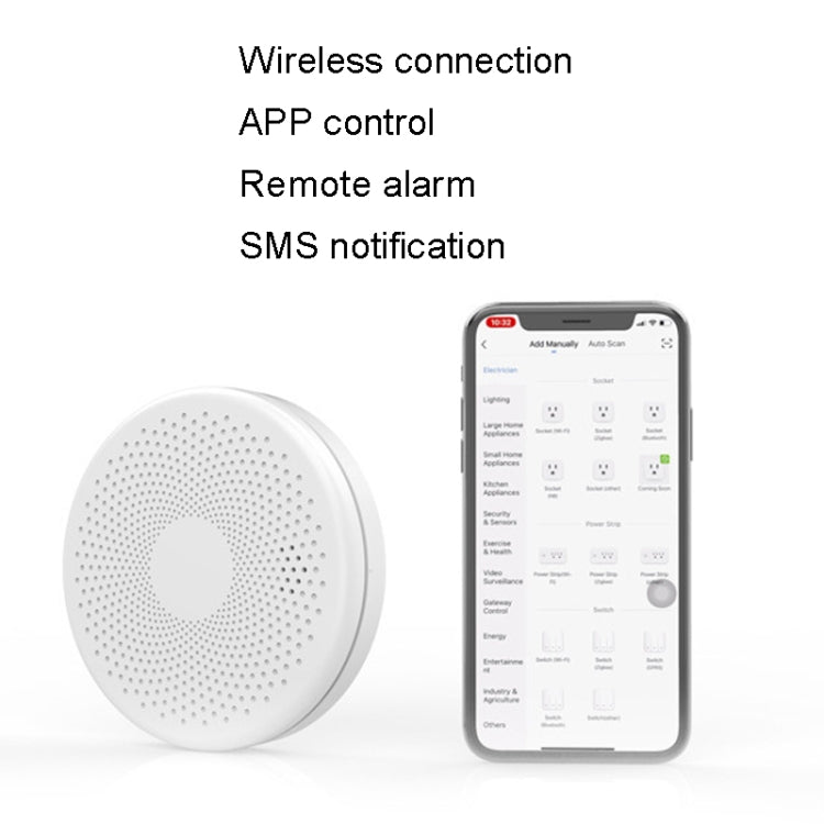 RH-WS11-W WiFi 2 In 1 Smoke Alarm Carbon Monoxide Composite Smoke Sensor by buy2fix