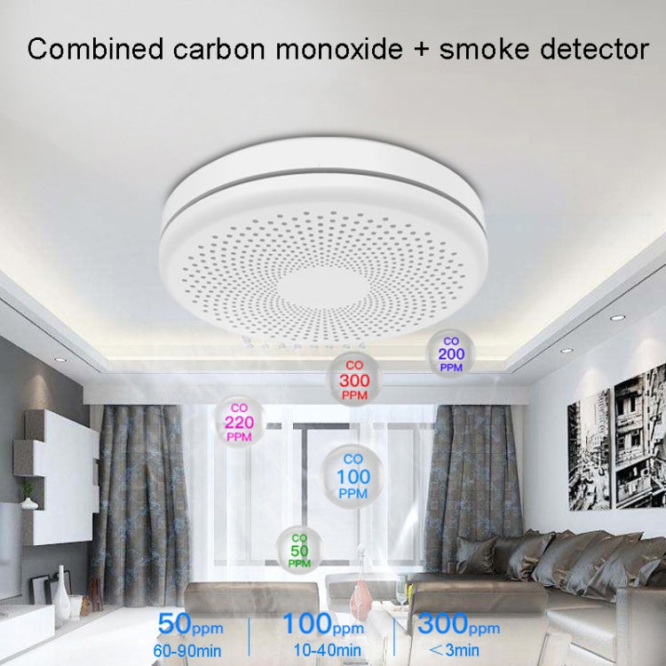 RH-WS11-W WiFi 2 In 1 Smoke Alarm Carbon Monoxide Composite Smoke Sensor by buy2fix