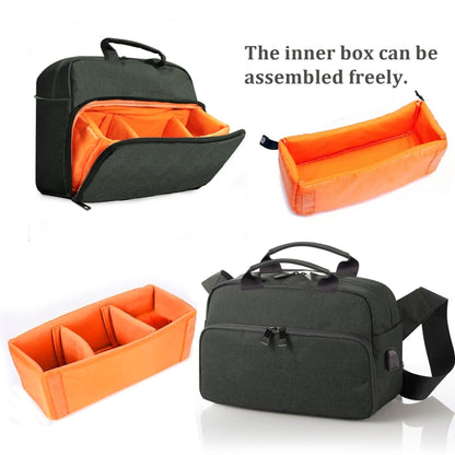 SLR Camera Bag Men Crossbody Photography Bag Waterproof Carrying Case with USB Charging Port, Size: Small by buy2fix