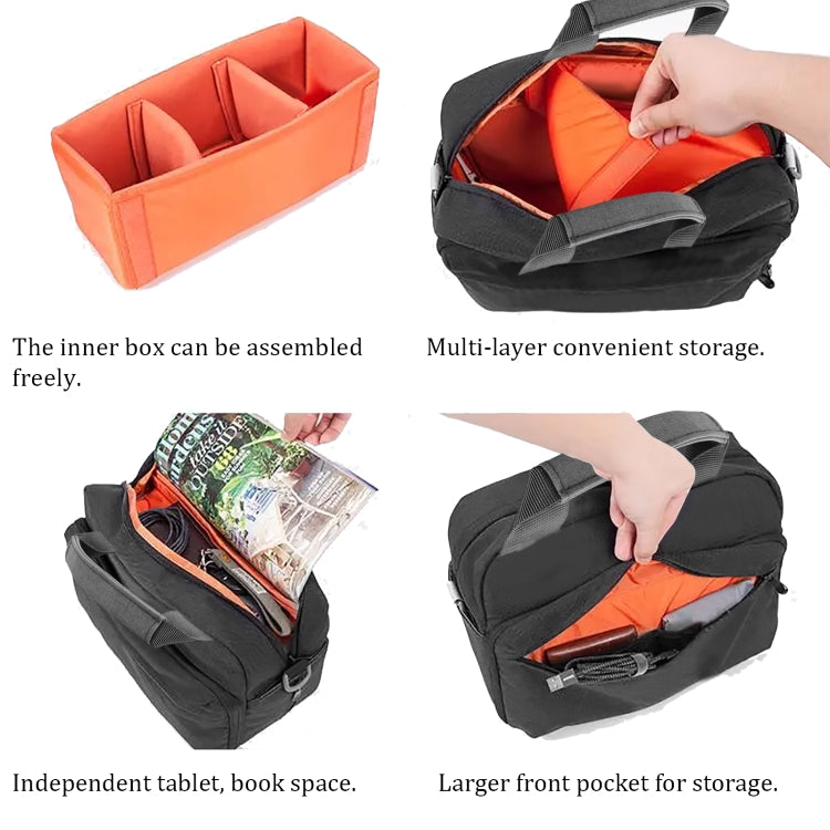 SLR Camera Bag Men Crossbody Photography Bag Waterproof Carrying Case with USB Charging Port, Size: Small by buy2fix