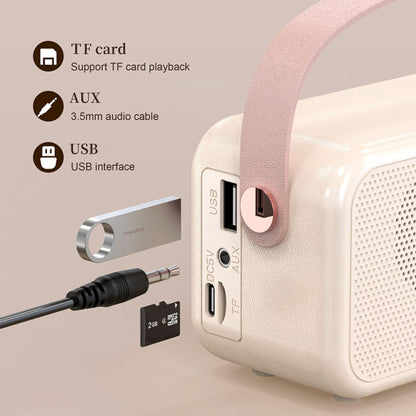 S11 Handheld Retro Alarm Clock Bluetooth Speaker Desktop Portable Clock(Beige) - Desktop Speaker by buy2fix | Online Shopping UK | buy2fix