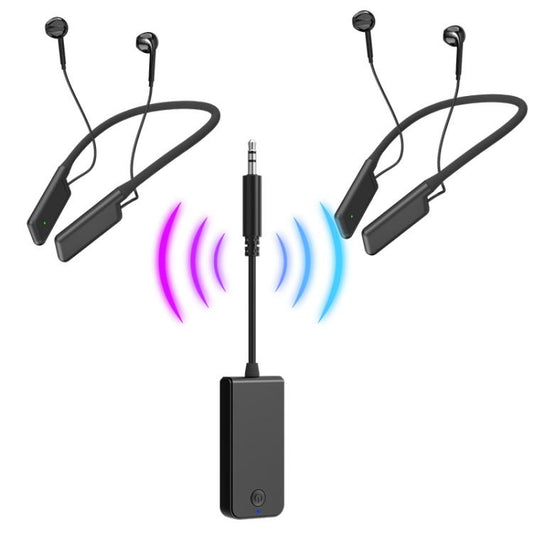 M001A Bluetooth 5.1 / 2.4G Dual-Mode Live Monitoring Neck-Hanging Wireless Headset, Spec: 1 For 2 - Neck-mounted Earphone by buy2fix | Online Shopping UK | buy2fix