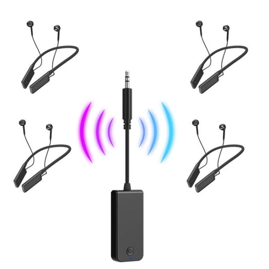 M001A Bluetooth 5.1 / 2.4G Dual-Mode Live Monitoring Neck-Hanging Wireless Headset, Spec: 1 For 4 - Neck-mounted Earphone by buy2fix | Online Shopping UK | buy2fix