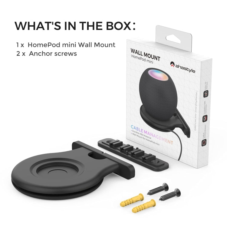For Apple HomePod Mini AhaStyle PT149 Smart Speaker Stand(Black) - Speaker Bracket by AhaStyle | Online Shopping UK | buy2fix