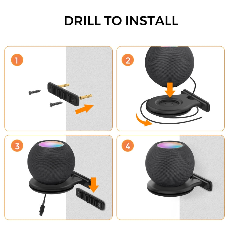 For Apple HomePod Mini AhaStyle PT149 Smart Speaker Stand(Black) - Speaker Bracket by AhaStyle | Online Shopping UK | buy2fix