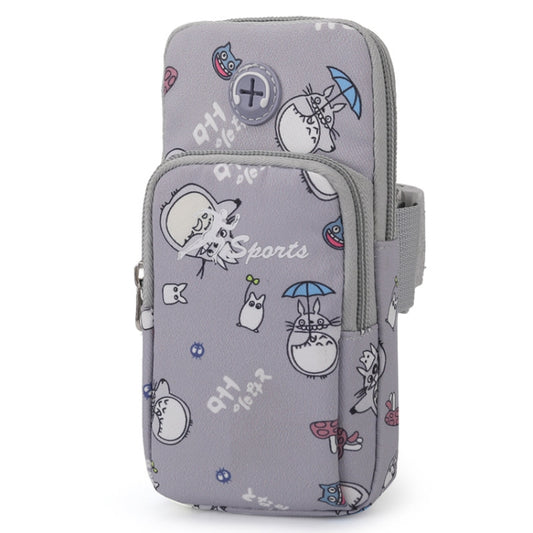 B095 Large Sports Mobile Phone Cartoon Arm Bag Wrist Fitness Bag(Gray Elephant) - 5.5~6.5 inch by buy2fix | Online Shopping UK | buy2fix