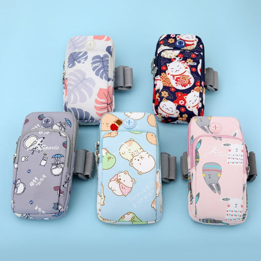 B095 Small Sports Mobile Phone Cartoon Arm Bag Wrist Fitness Bag(Gray Elephant) - 4.0 ~ 5.5 inch by buy2fix | Online Shopping UK | buy2fix