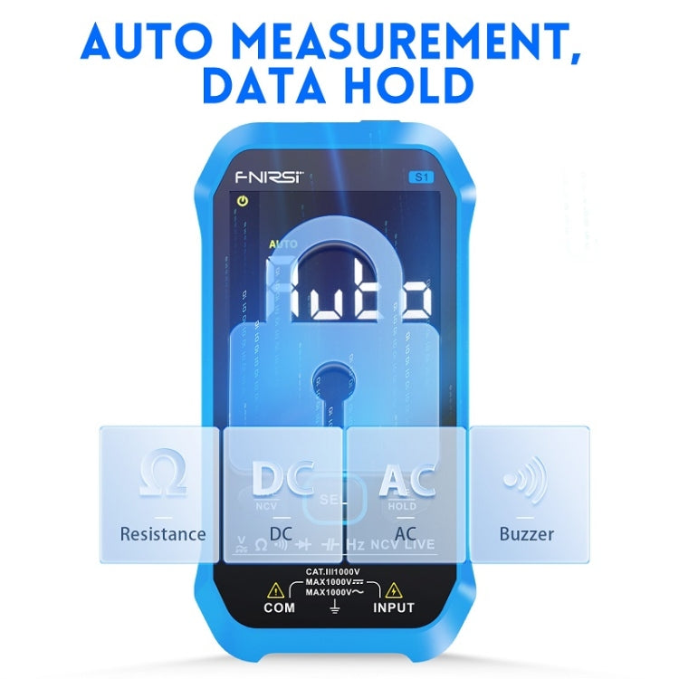 FNIRSI S1 Digital High Precision Fully Automatic Digital Multimeter(Blue) - Digital Multimeter by FNIRSI | Online Shopping UK | buy2fix