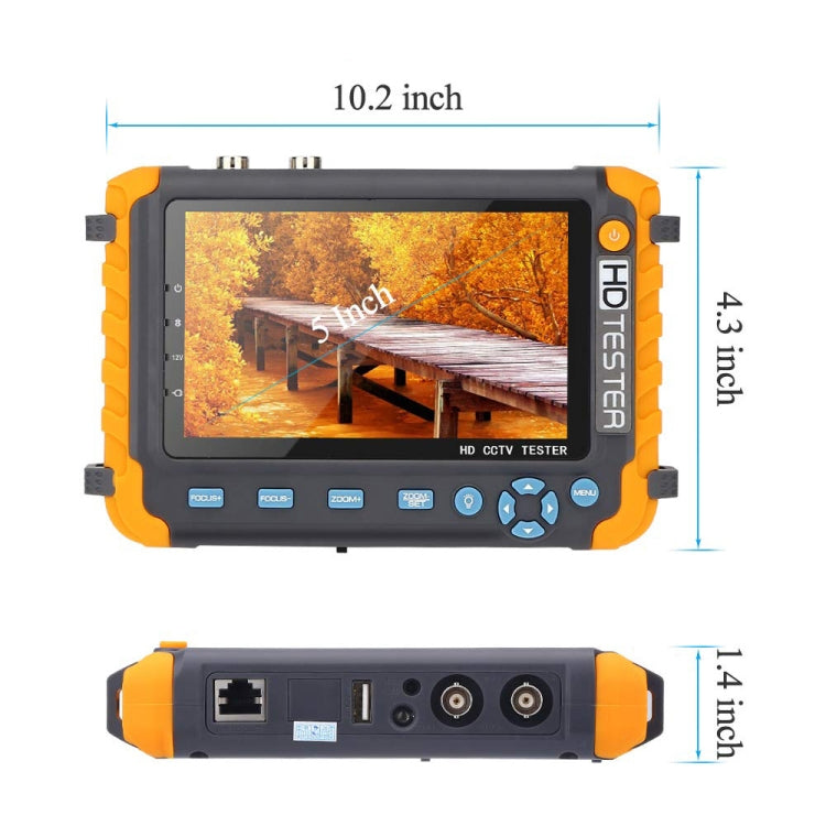 5800ACT-VH 5 Inch Large Screen Engineering Treasure Coaxial AHD / TVI / CVI 8MP Analog Video Surveillance Tester, US Plug by buy2fix