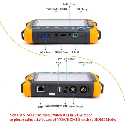 5800ACT-VH 5 Inch Large Screen Engineering Treasure Coaxial AHD / TVI / CVI 8MP Analog Video Surveillance Tester, US Plug by buy2fix