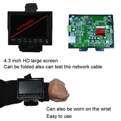JSK-4300B 4.3 inch Handheld 12V Output Network Cable Monitoring Tester(With EU Plug Power Adapter) by buy2fix