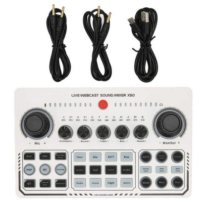 X50 Bluetooth RGB LED Live Sound Card With OTG Port Interface - Live Sound Effects Processors by buy2fix | Online Shopping UK | buy2fix