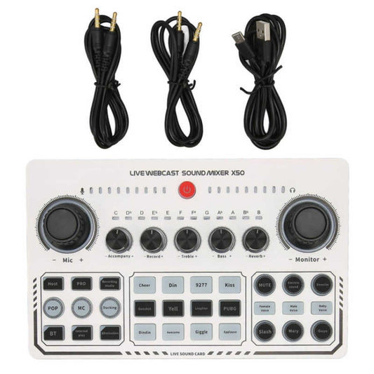 X50 Bluetooth RGB LED Live Sound Card With OTG Port Interface - Live Sound Effects Processors by buy2fix | Online Shopping UK | buy2fix
