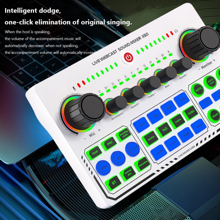 X50 Bluetooth RGB LED Live Sound Card With OTG Port Interface - Live Sound Effects Processors by buy2fix | Online Shopping UK | buy2fix