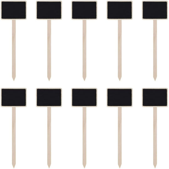 ZX507 10pcs Wooden Plug-in DIY Message Board Mini Plant Name Tags Desktop Display Board(24cm Length)