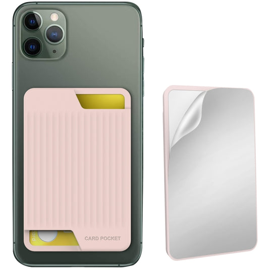 AhaStyle PT169 Mobile Phone Silicone Back Card Case Bus Card Bank Card Convenient Organizer(Pink) - Adhesive Card Holders by AhaStyle | Online Shopping UK | buy2fix