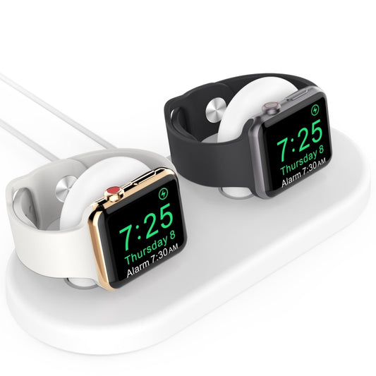 For Apple Watch / Earphone AhaStyle PT116 Universal Plastic Stand Dual Charging Storage Base(White) - Charger / Holder by AhaStyle | Online Shopping UK | buy2fix