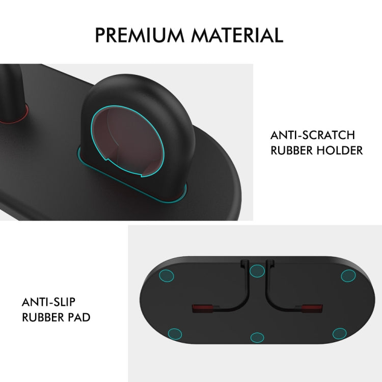 For Apple Watch / Earphone AhaStyle PT116 Universal Plastic Stand Dual Charging Storage Base(White) - Charger / Holder by AhaStyle | Online Shopping UK | buy2fix