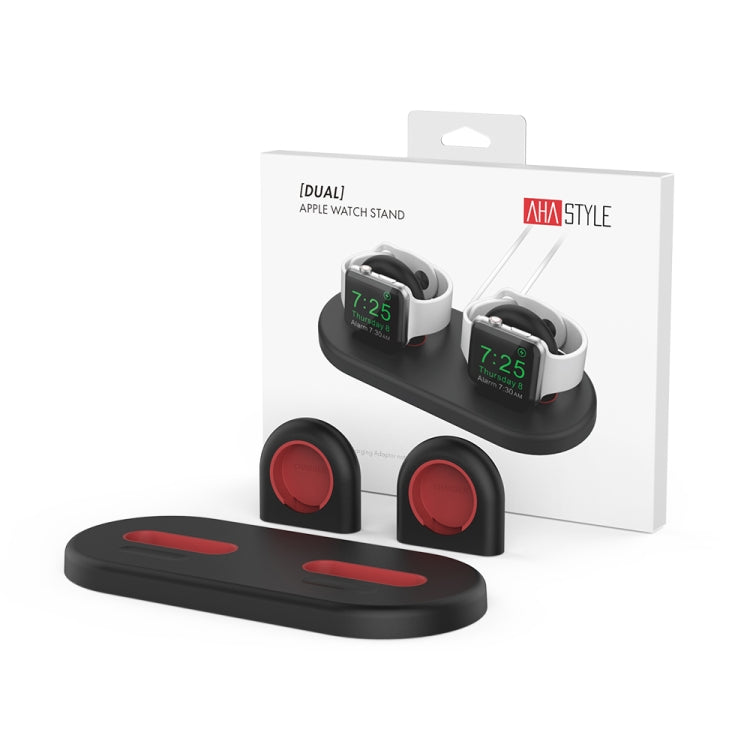 For Apple Watch / Earphone AhaStyle PT116 Universal Plastic Stand Dual Charging Storage Base(White) - Charger / Holder by AhaStyle | Online Shopping UK | buy2fix