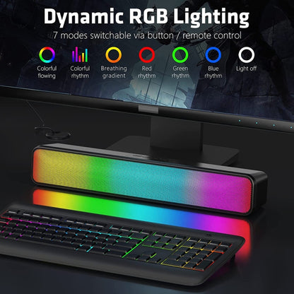 E-3562 Desktop Long Strip Multifunctional RGB Colorful Light Bluetooth Wireless Speaker(Black) - Desktop Speaker by buy2fix | Online Shopping UK | buy2fix