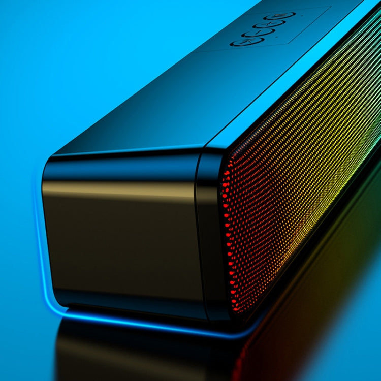 E-3562 Desktop Long Strip Multifunctional RGB Colorful Light Bluetooth Wireless Speaker(Black) - Desktop Speaker by buy2fix | Online Shopping UK | buy2fix