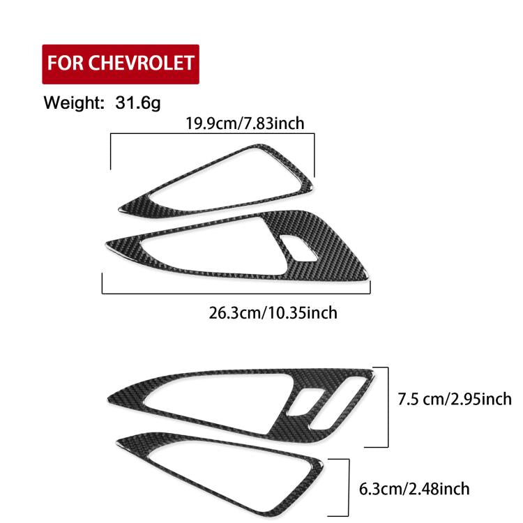 For Chevrolet Malibu 2016-2024 4pcs /Set Left-hand Drive Door Handle Sticker(Black) - Car Interior Mouldings by buy2fix | Online Shopping UK | buy2fix