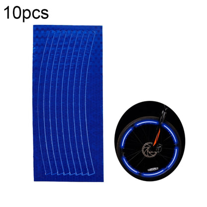 10pcs Reflective Stickers For Bicycle Rims Riding Equipment Accessories(Blue) by buy2fix