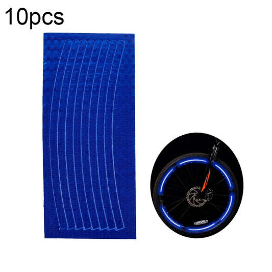 10pcs Reflective Stickers For Bicycle Rims Riding Equipment Accessories(Blue) by buy2fix