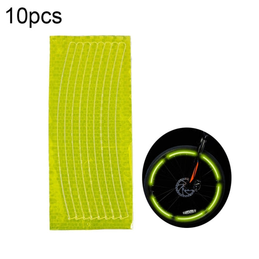 10pcs Reflective Stickers For Bicycle Rims Riding Equipment Accessories(Yellow) by buy2fix