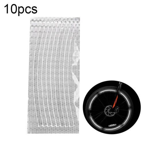 10pcs Reflective Stickers For Bicycle Rims Riding Equipment Accessories(Silver) by buy2fix