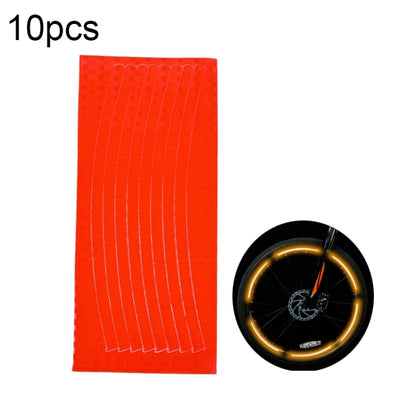 10pcs Reflective Stickers For Bicycle Rims Riding Equipment Accessories(Orange) by buy2fix