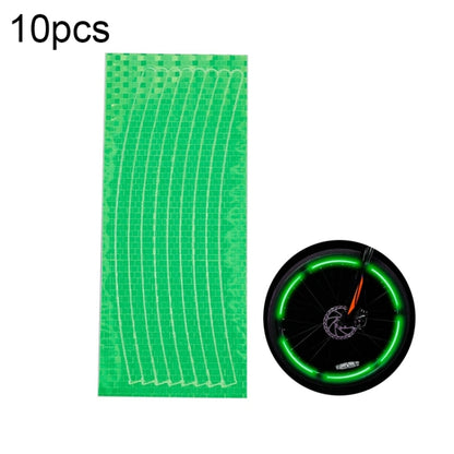 10pcs Reflective Stickers For Bicycle Rims Riding Equipment Accessories(Green) by buy2fix