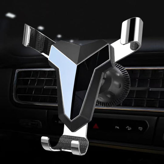Gravity Navigation Car Air Outlet Triangular Mobile Phone Holder(Gray)