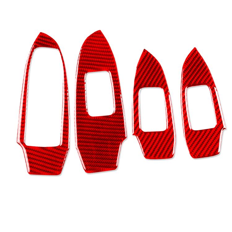 For Chevrolet Malibu 2016-2024 4pcs /Set Left-hand Drive Lift Button Sticker(Red) - Car Interior Mouldings by buy2fix | Online Shopping UK | buy2fix