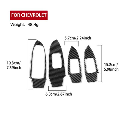 For Chevrolet Malibu 2016-2024 4pcs /Set Left-hand Drive Lift Button Sticker(Red) - Car Interior Mouldings by buy2fix | Online Shopping UK | buy2fix