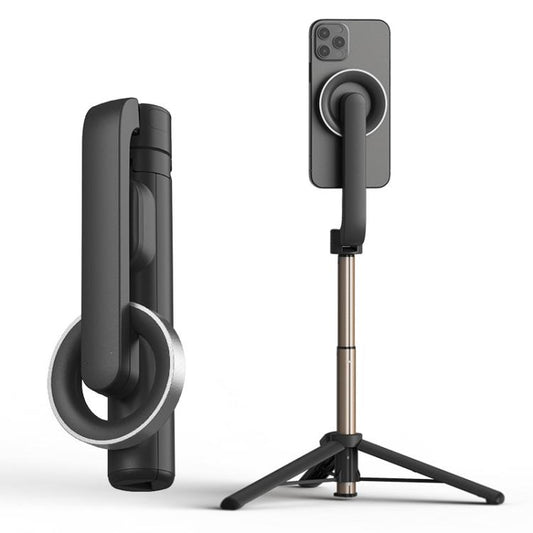 Magnetic Selfie Stick Tripod Handheld Stabilizer Rod With Remote Controller(Black) - Selfie Sticks by buy2fix | Online Shopping UK | buy2fix