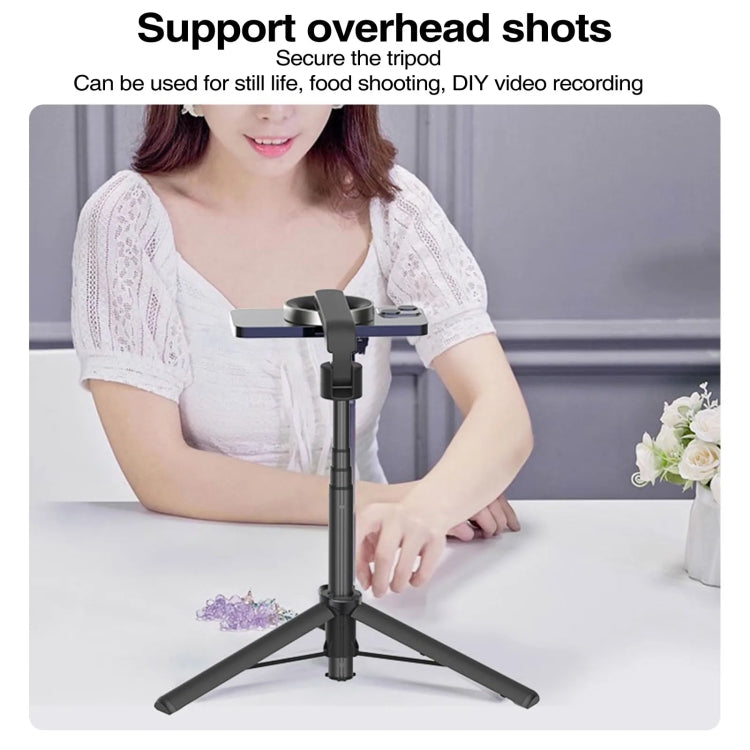 Magnetic Selfie Stick Tripod Handheld Stabilizer Rod With Remote Controller(Black) - Selfie Sticks by buy2fix | Online Shopping UK | buy2fix